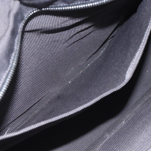 HERMES Her Line MM Hand Bag Canvas Gray Silver Auth 153727