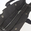 HERMES Her Line MM Hand Bag Canvas Gray Silver Auth 153727-6