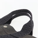 HERMES Her Line MM Hand Bag Canvas Gray Silver Auth 153727-8