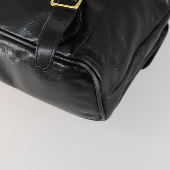 GUCCI Bamboo Backpack Leather Black Gold 003 1998 0016 Auth 153728