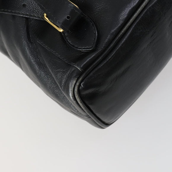 GUCCI Bamboo Backpack Leather Black Gold 003 1998 0016 Auth 153728