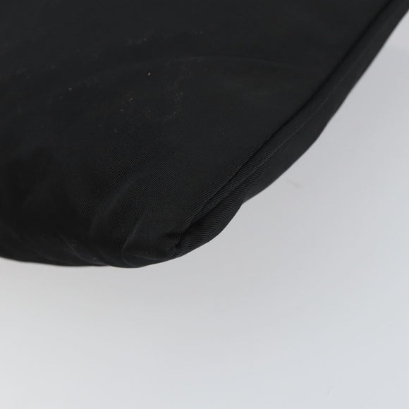 PRADA Shoulder Bag Nylon Black Silver Auth 153729