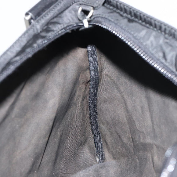 PRADA Shoulder Bag Nylon Black Silver Auth 153729