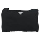 PRADA Shoulder Bag Nylon Black Silver Auth 153729-2