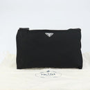 PRADA Shoulder Bag Nylon Black Silver Auth 153729-22