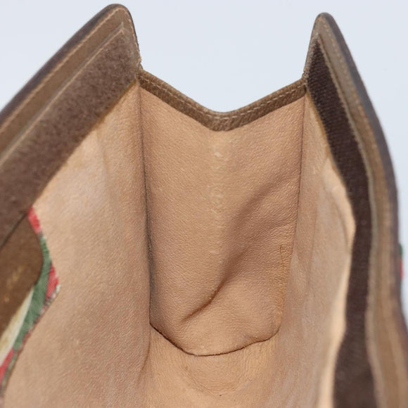 GUCCI GG Supreme Web Sherry Line Clutch Bag PVC Beige Gold 89 01 032 Auth 153730