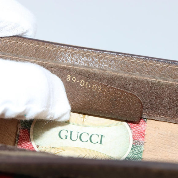 GUCCI GG Supreme Web Sherry Line Clutch Bag PVC Beige Gold 89 01 032 Auth 153730