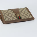 GUCCI GG Supreme Web Sherry Line Clutch Bag PVC Beige Gold 89 01 032 Auth 153730-5