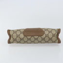 GUCCI GG Supreme Web Sherry Line Clutch Bag PVC Beige Gold 89 01 032 Auth 153730-6