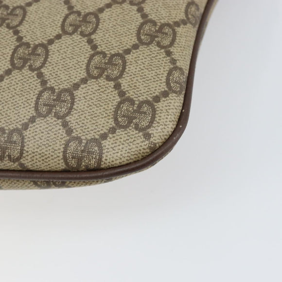 GUCCI GG Supreme Web Sherry Line Bag PVC Beige Gold 904 02 047 Auth 153731