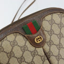 GUCCI GG Supreme Web Sherry Line Bag PVC Beige Gold 904 02 047 Auth 153731-18