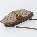GUCCI GG Supreme Web Sherry Line Bag PVC Beige Gold 904 02 047 Auth 153731-6