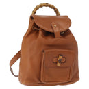 GUCCI Bamboo Backpack Leather Brown Gold 003 1956 0030 Auth 153732-1