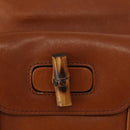 GUCCI Bamboo Backpack Leather Brown Gold 003 1956 0030 Auth 153732-16