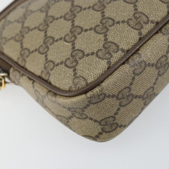 GUCCI GG Supreme Shoulder Bag PVC Beige Gold 56 02 068 Auth 153733