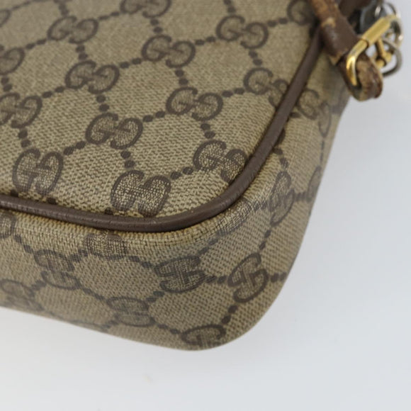 GUCCI GG Supreme Shoulder Bag PVC Beige Gold 56 02 068 Auth 153733