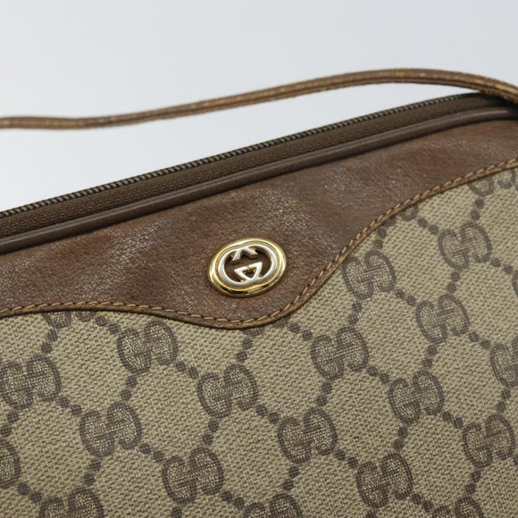 GUCCI GG Supreme Shoulder Bag PVC Beige Gold 56 02 068 Auth 153733