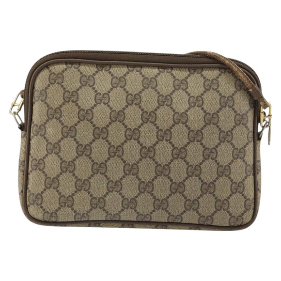 GUCCI GG Supreme Shoulder Bag PVC Beige Gold 56 02 068 Auth 153733