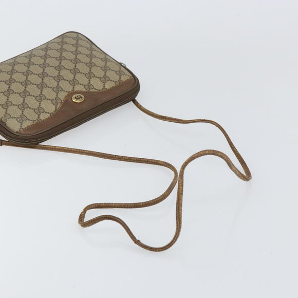 GUCCI GG Supreme Shoulder Bag PVC Beige Gold 56 02 068 Auth 153733