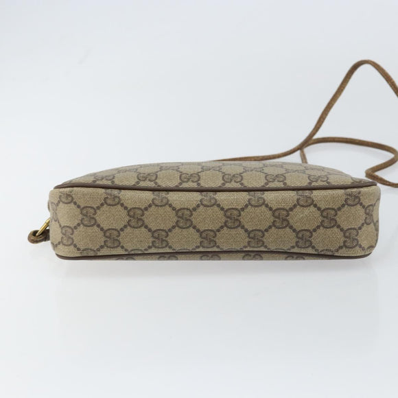 GUCCI GG Supreme Shoulder Bag PVC Beige Gold 56 02 068 Auth 153733