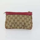 GUCCI GG Supreme Web Sherry Line Shoulder Bag PVC 3 Set Beige Gold Auth 153734-11