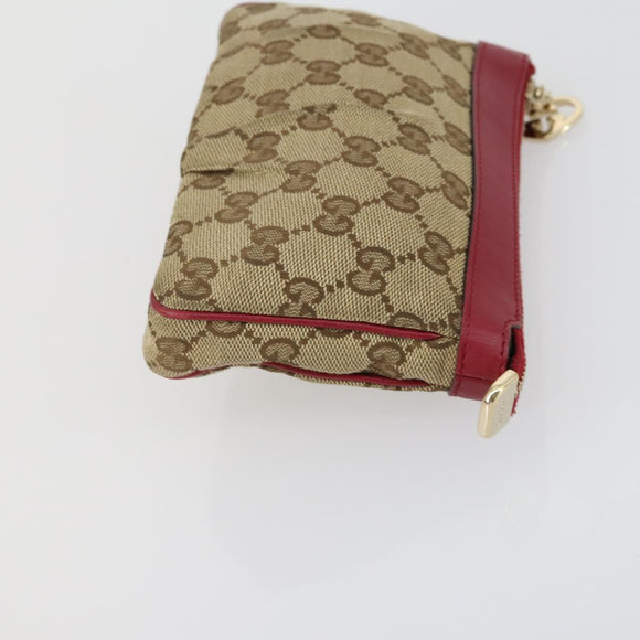 GUCCI GG Supreme Web Sherry Line Shoulder Bag PVC 3 Set Beige Gold Auth 153734