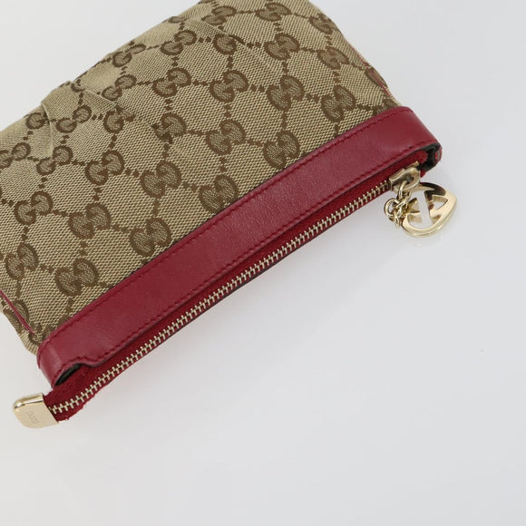 GUCCI GG Supreme Web Sherry Line Shoulder Bag PVC 3 Set Beige Gold Auth 153734