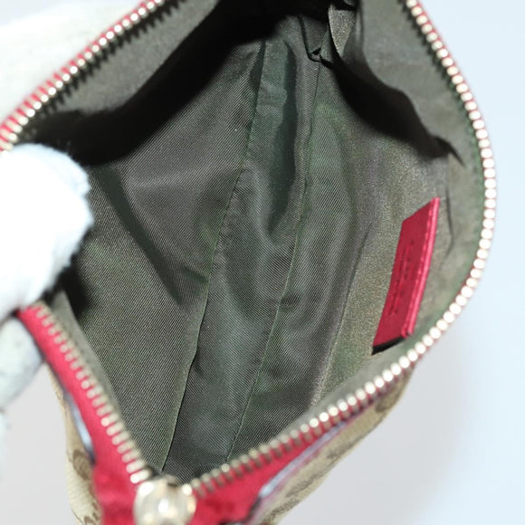 GUCCI GG Supreme Web Sherry Line Shoulder Bag PVC 3 Set Beige Gold Auth 153734