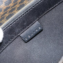 CELINE Macadam Canvas Clutch Bag PVC Leather Black Gold Auth 153735-14