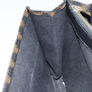 CELINE Macadam Canvas Clutch Bag PVC Leather Black Gold Auth 153735-17