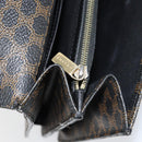 CELINE Macadam Canvas Clutch Bag PVC Leather Black Gold Auth 153735-18