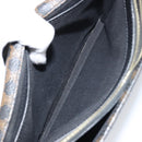 CELINE Macadam Canvas Clutch Bag PVC Leather Black Gold Auth 153735-20