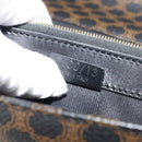 CELINE Macadam Canvas Clutch Bag PVC Leather Black Gold Auth 153735-21