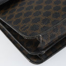 CELINE Macadam Canvas Clutch Bag PVC Leather Black Gold Auth 153735-9