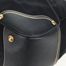 PRADA Hand Bag Nylon Leather Navy Gold BR3684 Auth 153736V-14