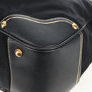 PRADA Hand Bag Nylon Leather Navy Gold BR3684 Auth 153736V-16