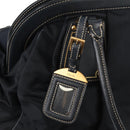PRADA Hand Bag Nylon Leather Navy Gold BR3684 Auth 153736V-18