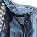 PRADA Hand Bag Nylon Leather Navy Gold BR3684 Auth 153736V-20