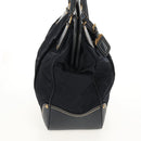 PRADA Hand Bag Nylon Leather Navy Gold BR3684 Auth 153736V-4