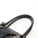 PRADA Hand Bag Nylon Leather Navy Gold BR3684 Auth 153736V-8