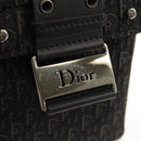 Christian Dior Trotter Canvas Vanity Pouch Black Silver Auth 153737V-14