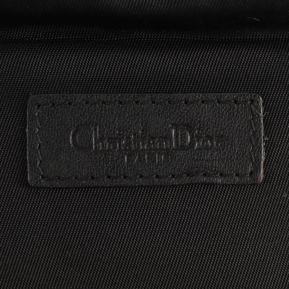 Christian Dior Trotter Canvas Vanity Pouch Black Silver Auth 153737V