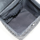 Christian Dior Trotter Canvas Vanity Pouch Black Silver Auth 153737V-17