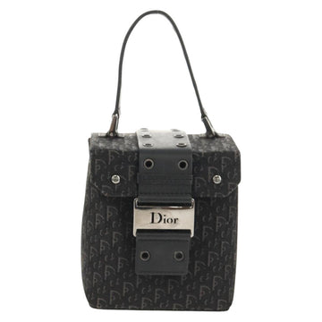 Christian Dior Trotter Canvas Vanity Pouch Black Silver Auth 153737V - 0