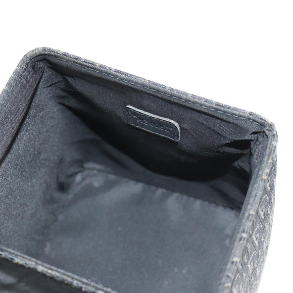 Christian Dior Trotter Canvas Vanity Pouch Black Silver Auth 153737V