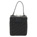 Christian Dior Trotter Canvas Vanity Pouch Black Silver Auth 153737V-3