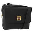 GIVENCHY Shoulder Bag Leather Black Gold Auth 153738-1
