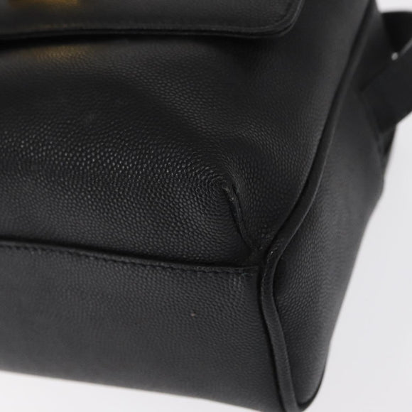 GIVENCHY Shoulder Bag Leather Black Gold Auth 153738