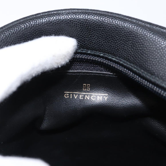 GIVENCHY Shoulder Bag Leather Black Gold Auth 153738