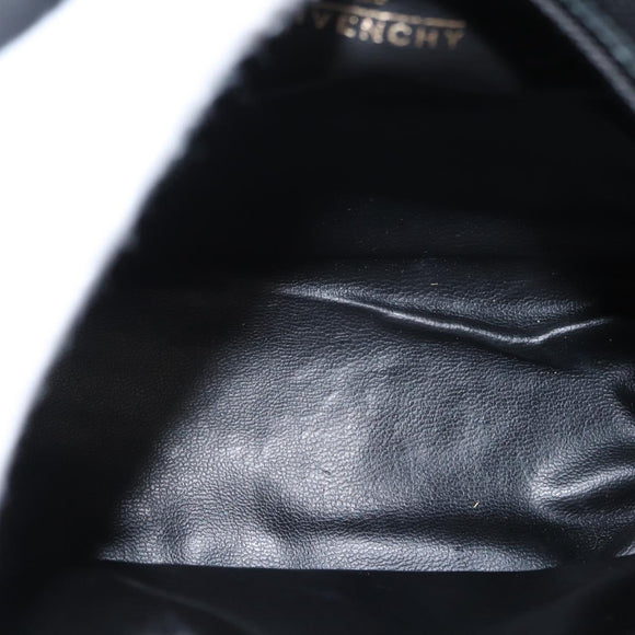 GIVENCHY Shoulder Bag Leather Black Gold Auth 153738